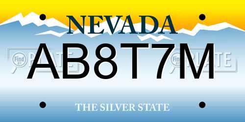 AB8T7M Nevada License Plate