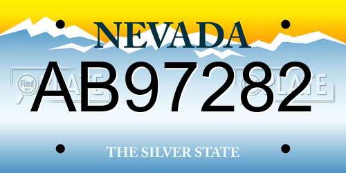 AB97282 Nevada License Plate