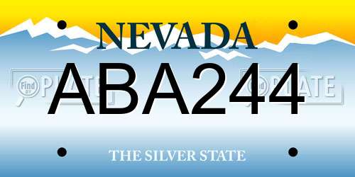 ABA244 Nevada License Plate
