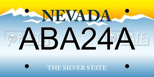 ABA24A Nevada License Plate
