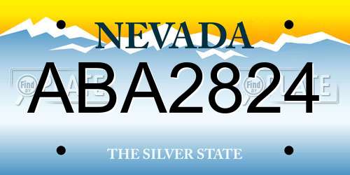 ABA2824 Nevada License Plate