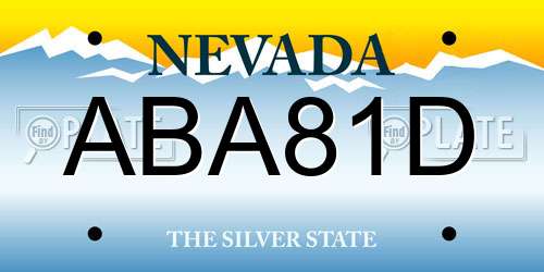 ABA81D Nevada License Plate
