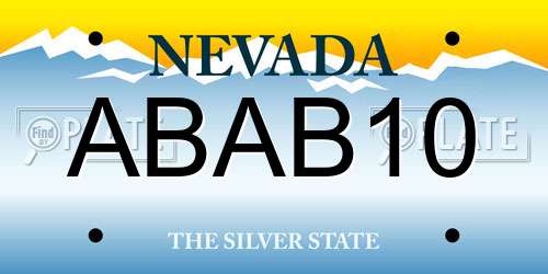 ABAB10 Nevada License Plate