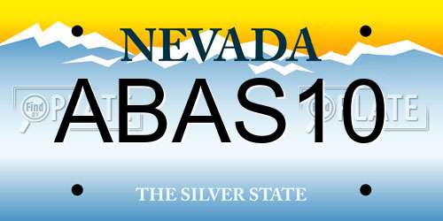 ABAS10 Nevada License Plate