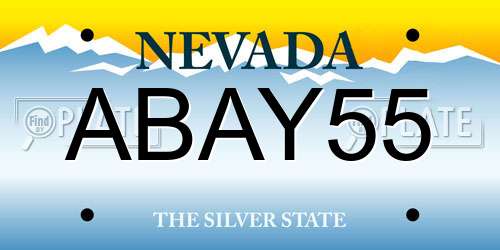 ABAY55 Nevada License Plate