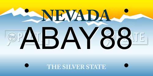ABAY88 Nevada License Plate