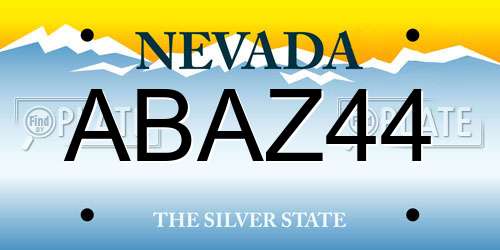ABAZ44 Nevada License Plate