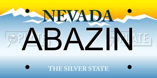 ABAZIN Nevada License Plate