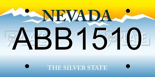 ABB1510 Nevada License Plate