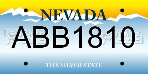 ABB1810 Nevada License Plate