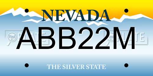 ABB22M Nevada License Plate