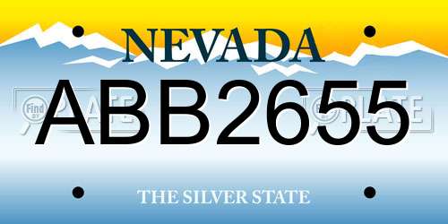 ABB2655 Nevada License Plate