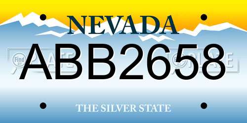 ABB2658 Nevada License Plate
