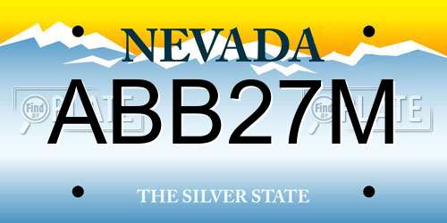ABB27M Nevada License Plate