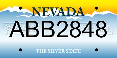 ABB2848 Nevada License Plate