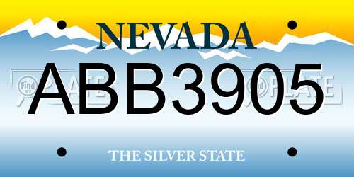 ABB3905 Nevada License Plate