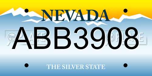 ABB3908 Nevada License Plate