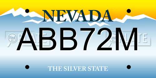 ABB72M Nevada License Plate