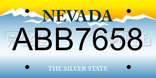 ABB7658 Nevada License Plate