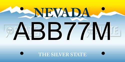 ABB77M Nevada License Plate