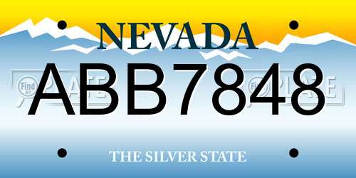 ABB7848 Nevada License Plate
