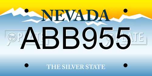 ABB955 Nevada License Plate