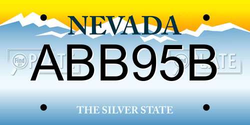 ABB95B Nevada License Plate