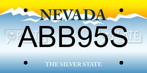 ABB95S Nevada License Plate