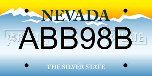 ABB98B Nevada License Plate