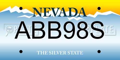 ABB98S Nevada License Plate