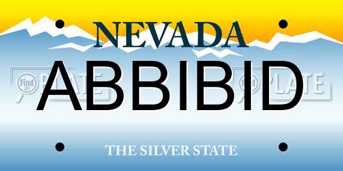 ABBIBID Nevada License Plate