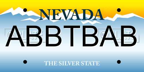 ABBTBAB Nevada License Plate