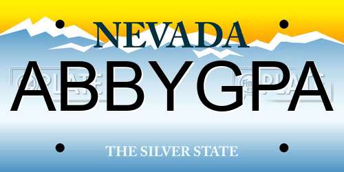 ABBYGPA Nevada License Plate