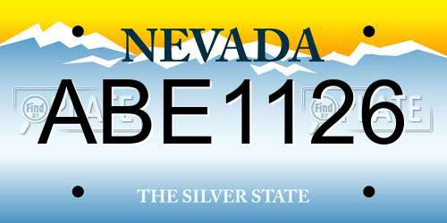 ABE1126 Nevada License Plate