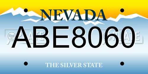 ABE8060 Nevada License Plate