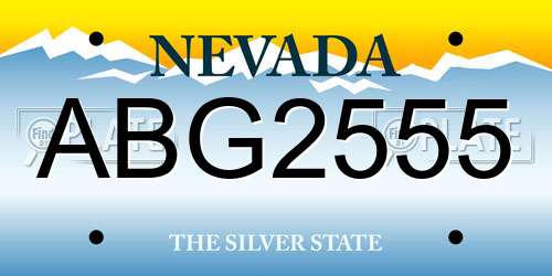 ABG2555 Nevada License Plate