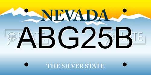 ABG25B Nevada License Plate