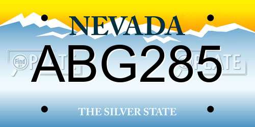 ABG285 Nevada License Plate