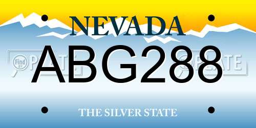 ABG288 Nevada License Plate