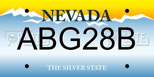 ABG28B Nevada License Plate