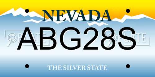ABG28S Nevada License Plate