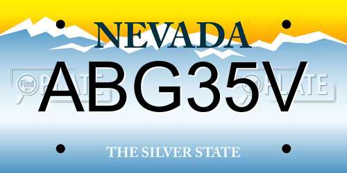 ABG35V Nevada License Plate