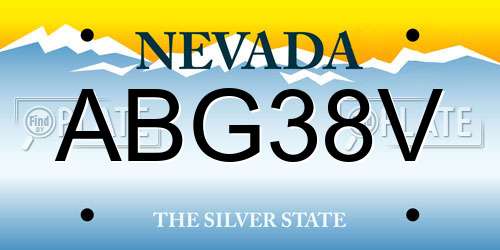 ABG38V Nevada License Plate