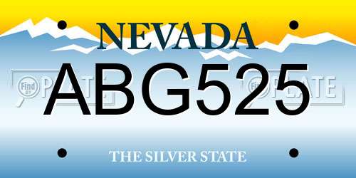 ABG525 Nevada License Plate