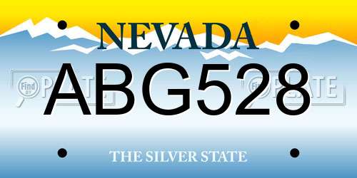 ABG528 Nevada License Plate