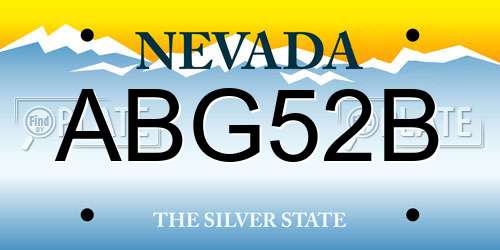 ABG52B Nevada License Plate