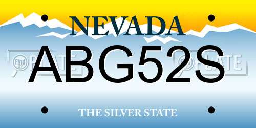 ABG52S Nevada License Plate