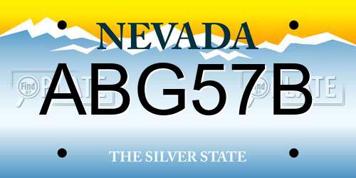 ABG57B Nevada License Plate
