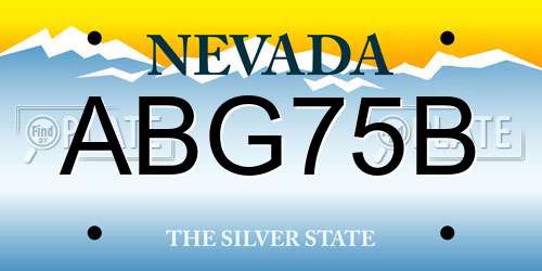 ABG75B Nevada License Plate