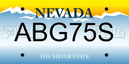ABG75S Nevada License Plate